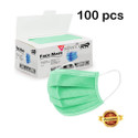 Vaghani 3 Ply Surgical Mask (100 Pcs ) ( Green ) ( With Pin ) Surgical Mask With Melt Blown Fabric Layer