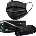 Vaghani 3 Ply Surgical Mask (100 Piece) ( Black ) Surgical Mask With Melt Blown Fabric Layer