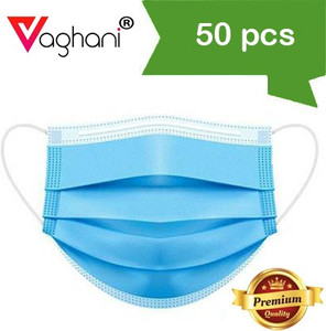 vaghani 3 ply surgical mask 50 piece  with nose pin  primium quality  surgical mask with melt blown fabric layer