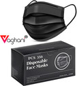 Vaghani 350 Pcs Black Nose Pin Disposable Iso 3 Ply Pharmaceutical Polluation Mask 3 Ply Surgical Mask 350 Pcs ( Black )( 75 Gsm )( Primium ) Surgical Mask With Melt Blown Fabric Layer