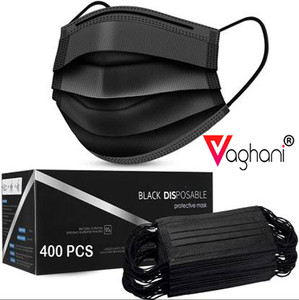 Vaghani 400Pcs Black Polluation Pharmaticul Mask With