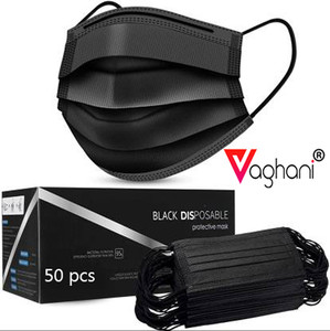 Vaghani 50Pcs Black Polluation Pharmaticul Mask With
