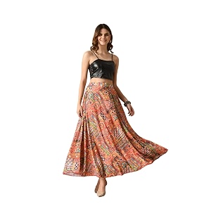 VAGISHA Designer Lehanga Style Full Flared Printed