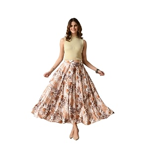 VAGISHA Designer Lehanga Style Full Flared Printed