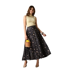 VAGISHA Designer Lehanga Style Full Flared Printed
