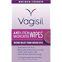 VAGISIL Anti-Itch Medicated Feminine Wipes, Max Strength, 12 Wipes (1 Pack)