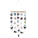 VAH Hanging Photo Display Macrame with birds Wall Hanging Pictures Organizer Home Decor, Bohemian Home Decor, with Wood Clips