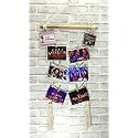 VAH Hanging Photo Display Macrame Wall Hanging Pictures Organizer Home Decor, Bohemian Home Decor, with Wood Clips