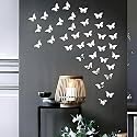 VAH-Kya Bat Hai !! 40 Butterfly Decorative Mirror Stickers for Wall, Wall Mirror Stickers, 3D Acrylic Stickers Wall Stickers for Hall Room, Bed Room, Kitchen Living Room Kids Room.