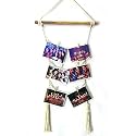 Vah Wood Photo Display Macrame Wall Hanging Pictures Organizer with Clips - Macrame Zula (Multicolor)