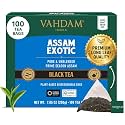 VAHDAM Assam Black Tea Bags(100 Count) Assam Exotic Tea in Pyramid Tea Bags