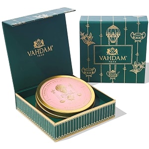 vahdam black tea private reserve - single tin caddy gift set  pure ingredients - blooming rose black  luxury gifts for all occasions tea gift set for mother39s day anniversary birthday