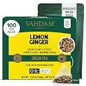 VAHDAM Lemon Ginger Green Teabags (100 Count) Zesty Blend Pyramid Teabags