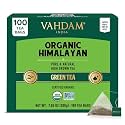 VAHDAM, Organic Himalayan Green Tea (100 Count) High Grown, Non GMO, Gluten Free, Low Caffeine | Earthy &amp; Smooth | Resealable &amp; Plant-Based Pyramid Tea Bags
