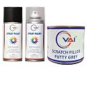 VAI Automotive Spray Paint Splendid Silver (RC Colour Name) + GC Compatible for Maruti 450 ml with scratch filler putty grey 200 gms for car, bike with 1 putty knife and 320 grits