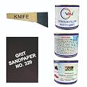VAI Scratch Filler Putty Grey 200 GMS for Car, Bike with 1 Putty Knife and 320 Grit Sandpaperto Fill Scratches and Dent/Putty for Car, Scratch Putty