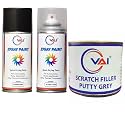 VAI Spray Paint Can Compatible for Maruti Suzuki Passion Red &amp; Gloss Clear - 450 Ml for Maruti Suzuki Cars with Scratch Filler Putty Grey 200 Gms for Car, Bike with 1 Putty Knife and 320 Grits