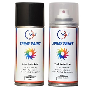 vai spray paint can compatible for tata daytona grey and gloss clear for tata cars like nexon safari tiago tigor 450 ml pack of 2