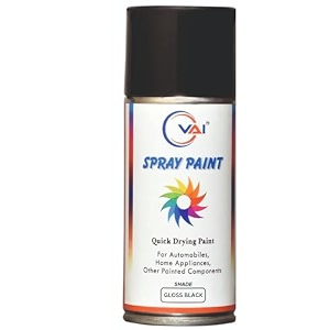 vai spray paint can gloss black -225 ml for bicycle bike cars home wood metal furnitures art and craft painting