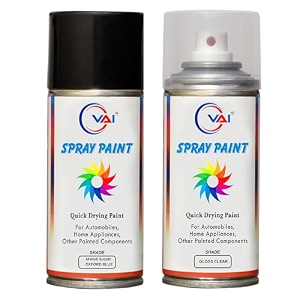 vai touch up spray paint compatible for maruti suzuki oxford blue - 225 ml and gloss clear-225 ml for maruti cars like dzire