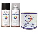 VAI Touch Up Spray Paint Compatible for Maruti Suzuki STARGAZE BLUE &amp; GLOSS CLEAR- 450 ml For Maruti Suzuki Car with Scratch Filler Putty Grey 200 Gms for Car, Bike with 1 Putty Knife and 320 Grits