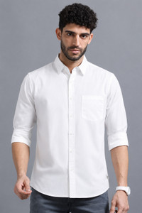 VAIDDO Men Solid Casual White Shirt