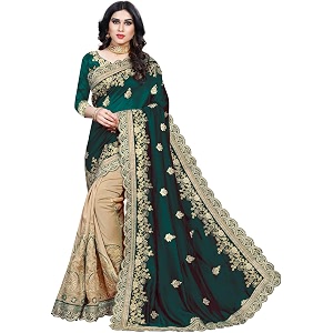 niza fashion women39s plain weave silk embroidery work saree with blouse piece rukmani rama