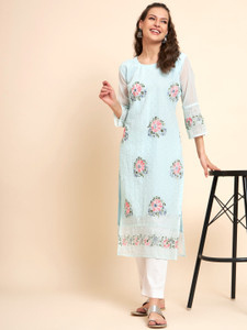 vairagee Women Embroidered Straight Kurta