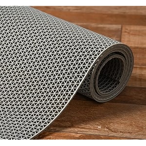 valdivian waterproof jali rubber mat for bathroom swimming pool anti skid bath mats 2 x 10 feet grey