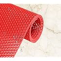 VALDIVIAN Waterproof Jali Rubber Mat for Bathroom Swimming Pool Anti Skid Bath Mats, 2 x 20 Feet, Red