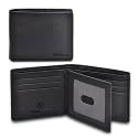 VALENCHI Genuine/Real Leather Bifold Wallet For Men - RFID Blocking/Protected Men's Slim Wallet - Christmas Gifts For Men (Black Pebble BF02)