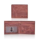 VALENCHI Genuine/Real Leather Bifold Wallet For Men - RFID Blocking/Protected Men's Slim Wallet - Christmas Gifts For Men (Cognac Vintage BF01)