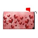Valentine's Day Love Heart Day Mailbox Cover Magnetic Standard Size 18" X 21" Romantic Valentines Mailbox Wraps Red Flowers Love Hearts Holiday Post Letter Box Cover for Farmhouse Garden Yard Decor