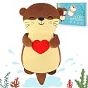 Otter with Heart Microwavable Heating Pad for Period Cramps Pain Relief