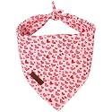 Valentine's Dog Bandana, UP URARA PUP Soft Cotton Adjustable Pet Scarf for Small, Medium, and Large Dogs, Cute and Comfortable Dog Accessory,L