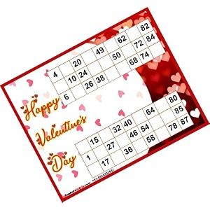 valentine day double classic theme tambola tickets bingo housie lotto printed on hard sheet big size tickets 48 cards