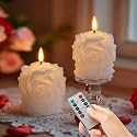 Valentine Day Rose Flameless Candles with Remote
