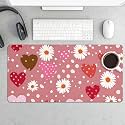 Valentine Flower Love Extended Gaming Mouse Pad, with Stitched Edges Large Mouse Pad Desk Protector, Rubber Base Mousepad Keyboard Mouses Mat for Work Game Office Home 32"X16",E89