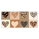 Valentine Leopard Print Extended Gaming Mouse Pad, with Stitched Edges Large Mouse Pad Desk Protector, Rubber Base Mousepad Keyboard Mouses Mat for Work Game Office Home- 32" X 12" Inch,E9