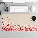 Valentine Red Hearts Extended Gaming Mouse Pad, with Stitched Edges Large Mouse Pad Desk Protector, Rubber Base Mousepad Keyboard Mouses Mat for Work Game Office Home 32"X16",E94