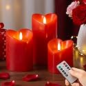 Valentines Day Flameless Candles with Remote Heart