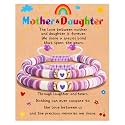 GLITTO Mom Daughter Gifts, 2ps Matching Beaded Heart Bracelets Jewelry for Mother Daughter/Mommy and Me/Mama Mini