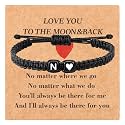 Valentines Day Gifts for Him Her Heart Love Letter Initial Matching Couple Bracelets for Women Men Teen Gifts Best Friend Graduation Birthday Gifts A-Z Braided Bracelet Son Daughter Dad Jewelry