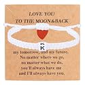 Valentines Day Gifts for Him Her Heart Love Letter Initial Matching Couple Bracelets for Women Men Teen Gifts Best Friend Graduation Birthday Gifts A-Z Braided Bracelet Son Daughter Dad Jewelry