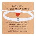 Valentines Day Gifts for Him Her Heart Love Letter Initial Matching Couple Bracelets for Women Men Teen Gifts Best Friend Graduation Birthday Gifts A-Z Braided Bracelet Son Daughter Dad Jewelry