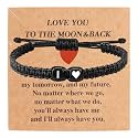 Valentines Day Gifts for Him Her Heart Love Letter Initial Matching Couple Bracelets for Women Men Teen Gifts Best Friend Graduation Birthday Gifts A-Z Braided Bracelet Son Daughter Dad Jewelry