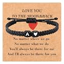 Valentines Day Gifts for Him Her Heart Love Letter Initial Matching Couple Bracelets for Women Men Teen Gifts Best Friend Graduation Birthday Gifts A-Z Braided Bracelet Son Daughter Dad Jewelry