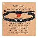 Valentines Day Gifts for Him Her Heart Love Letter Initial Matching Couple Bracelets for Women Men Teen Gifts Best Friend Graduation Birthday Gifts A-Z Braided Bracelet Son Daughter Dad Jewelry