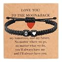 Valentines Day Gifts for Him Her Heart Love Letter Initial Matching Couple Bracelets for Women Men Teen Gifts Best Friend Graduation Birthday Gifts A-Z Braided Bracelet Son Daughter Dad Jewelry