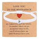 Valentines Day Gifts for Him Her Heart Love Letter Initial Matching Couple Bracelets for Women Men Teen Gifts Best Friend Graduation Birthday Gifts A-Z Braided Bracelet Son Daughter Dad Jewelry